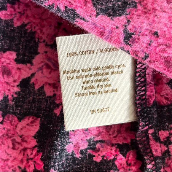 Decree Floral Cotton Strappy Sleeveless Top Pink Sz XL - Picture 16 of 16